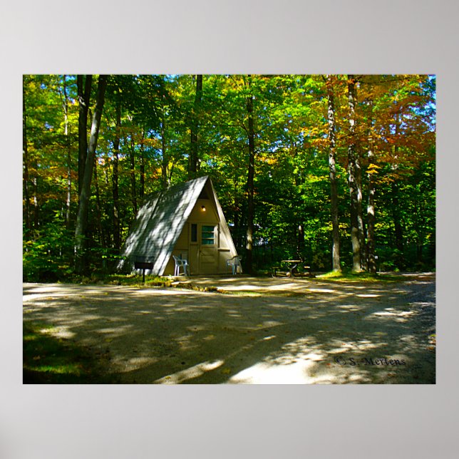 Wilderness A-Frame Camping at Campground Poster (Front)