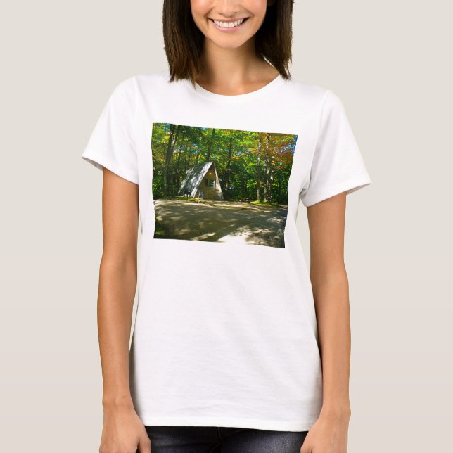 Wilderness A-Frame Camping at Campground T-Shirt (Front)