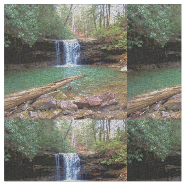 Wilderness Appalachian Waterfall Fabric (Close Up)