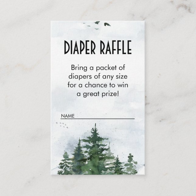 Wilderness Baby Shower Diaper Raffle Insert (Front)