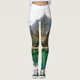 Wilderness Bridge Scene Outdoors Leggings