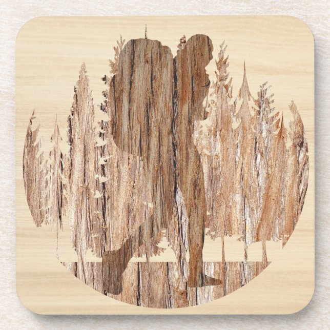 Wilderness Calls Hiker In Wood Coaster (Front)