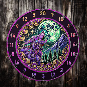 Wilderness Calls: Wolf and Golden Moon Dartboard