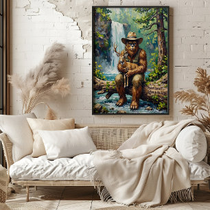 Wilderness Embrace: Sasquatch and the Young Deer Poster