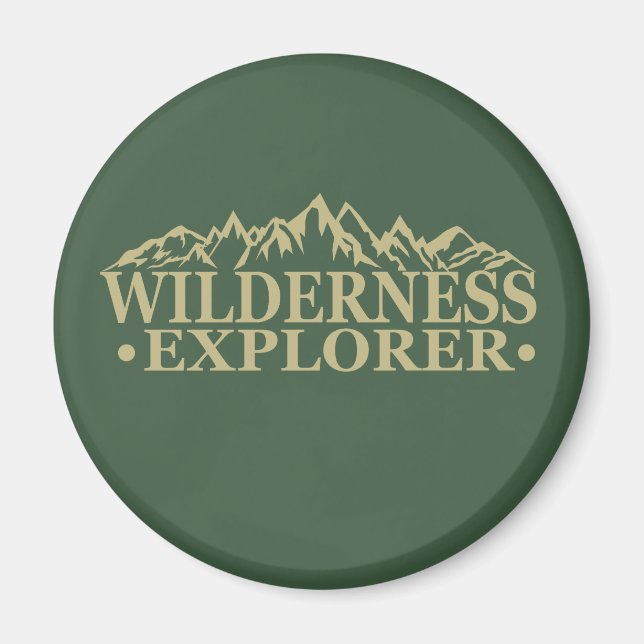 Wilderness explorer outdoor hiking hikers hike magnet (Front)