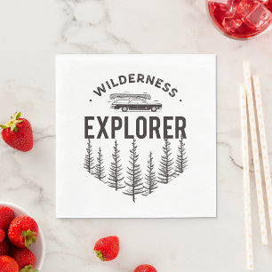 Wilderness Explorer Station Wagon Canoe Trees Napkin
