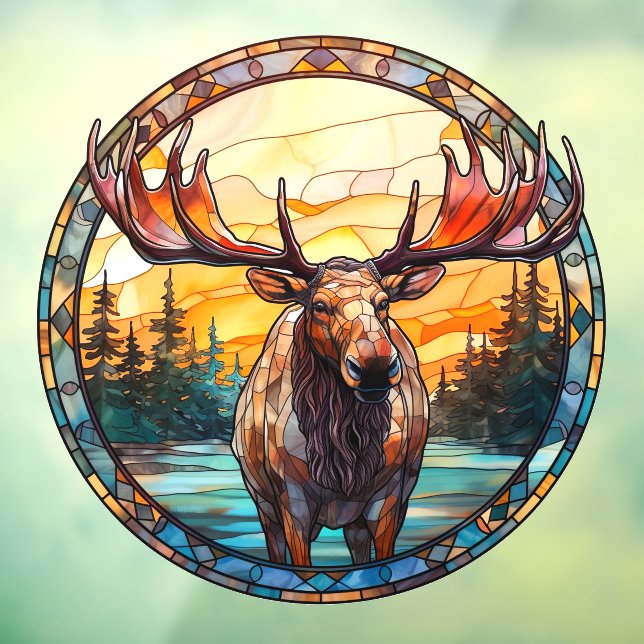 Wilderness Forest Moose Faux Stained Glass (Sheet 3)