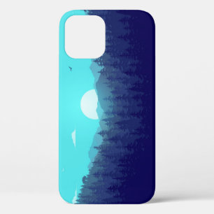 Wilderness Forest Sunrise Vintage Illustration iPhone 12 Case