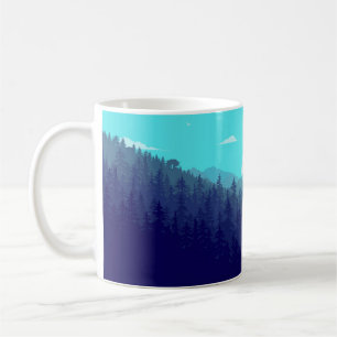 Wilderness Forest Sunrise Vintage Illustration Coffee Mug