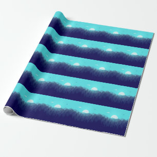 Wilderness Forest Sunrise Vintage Illustration Wrapping Paper
