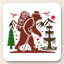 Wilderness Hiking Bear Explorer Art Print