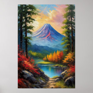 Wilderness in Seasonal Hues, Volcano Poster