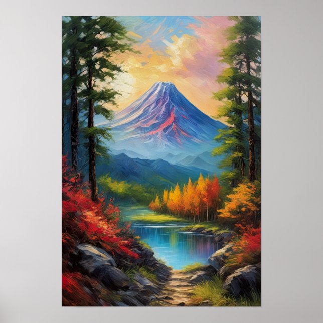 Wilderness in Seasonal Hues, Volcano Poster (Front)