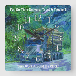 Wilderness Logging Truck Wall Clock
