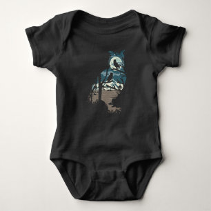 Wilderness Nature Full Moon Owls Birds Baby Bodysuit