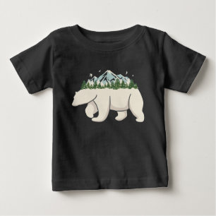 Wilderness Northern Mountain Forest Polar Bear Art Baby T-Shirt