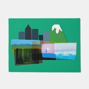Wilderness photo collage doormat