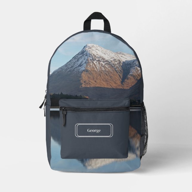Wilderness Scotland, Loch Etive, your name Printed Backpack (Front)