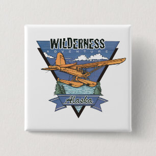Wilderness Seaplane Adventure Alaska 15 Cm Square Badge
