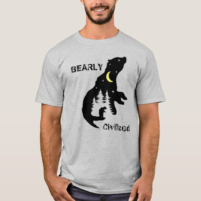 Wilderness Silhouette Bearly Civilised T-Shirt (Front)
