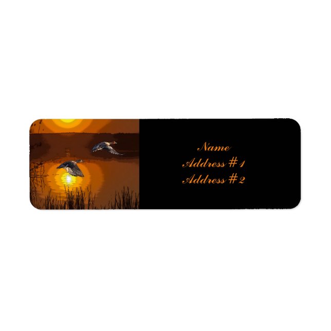 Wilderness Sunset Duck Return Address Label (Front)