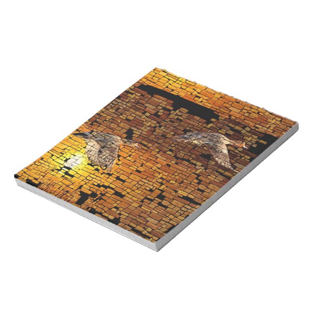 Wilderness Sunset Ducks On Stone Background Notepad (Rotated)