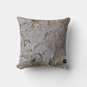 Wilderness White Abstract Tree Bark Photo Nature Cushion