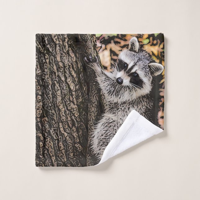 Wilderness Wild Racoon Bath Towel Set (Wash Cloth)