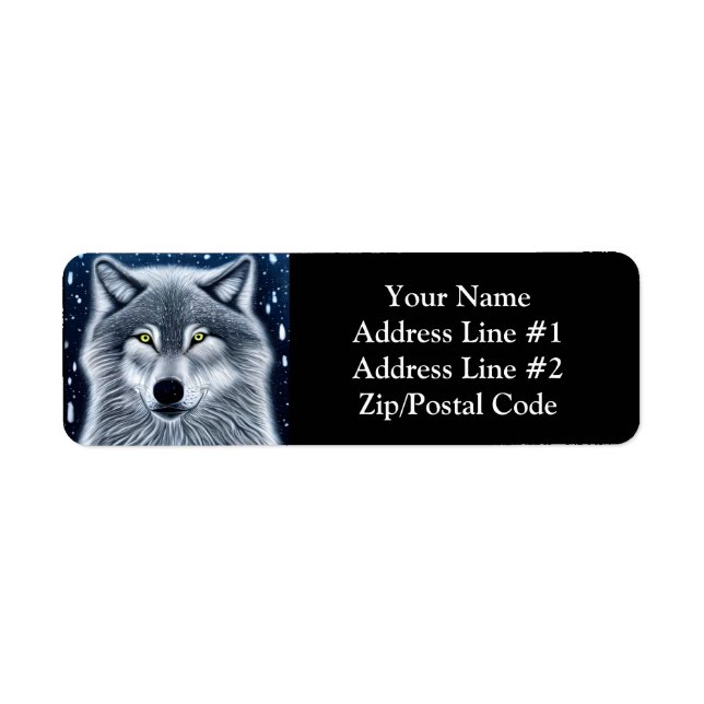 Wilderness Wild Wolf Return Address Label (Front)