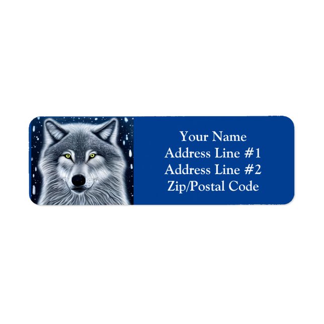 Wilderness Wild Wolf Return Address Label (Front)