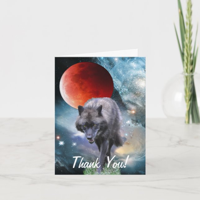 WILDERNESS WOLF & Poem Thank You Card (Front)