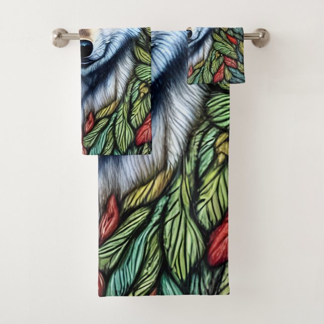 Wilderness Woodland Predator Wolf Bath Towel Set (Insitu)