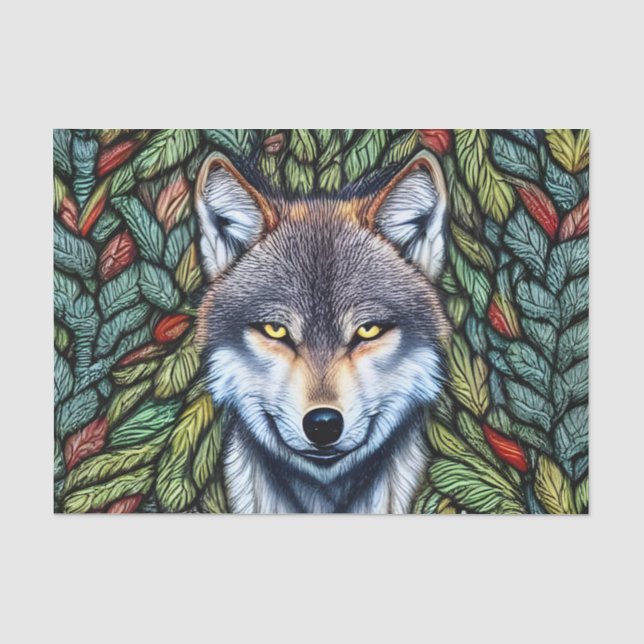 Wilderness Woodland Predator Wolf Tissue Paper (Front)