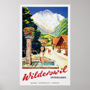 Wilderswil village, Interlaken, Switzerland Poster
