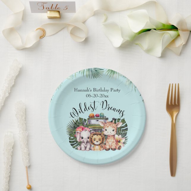 Wildest Dreams Safari Birthday Party Cake  Paper Plate (Wedding)