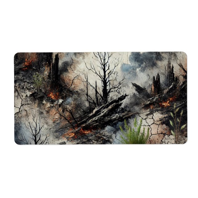 Wildfire Aftermath Abstract Address Label (Front)