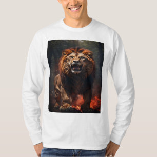 Wildfire Majesty: Roaring Lion T-shirt Design