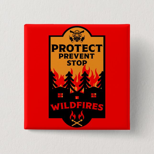 Wildfire Prevention 15 Cm Square Badge (Front)