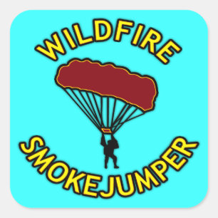 Wildfire Smokejumper Square Sticker