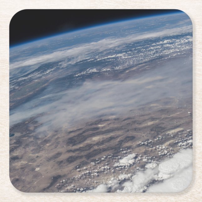 Wildfires Around Yosemite National Park. Square Paper Coaster (Front)