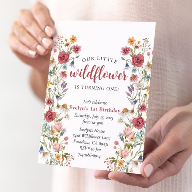 Wildflower 1st Birthday Invitation (Creator Uploaded)
