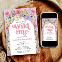 Wildflower 1st Birthday Invitation