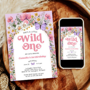 Wildflower 1st Birthday Invitation