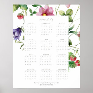 Wildflower 2024 Full Year Motivational Calendar Poster