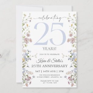 Wildflower 25th Anniversary Invitation