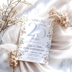 Wildflower 25th Anniversary Invitation