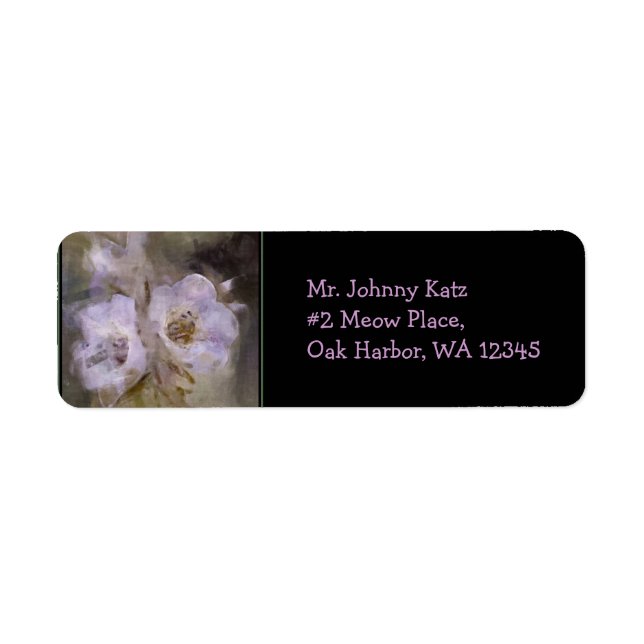 Wildflower 6 Black Return Address Label (Front)