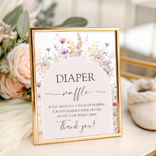 Wildflower 8x10 Diaper Raffle Table Sign