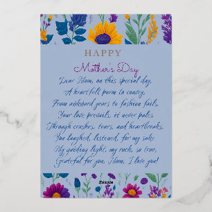 Wildflower - A Mother's Day Masterpiece with Poem Foil Holiday Card