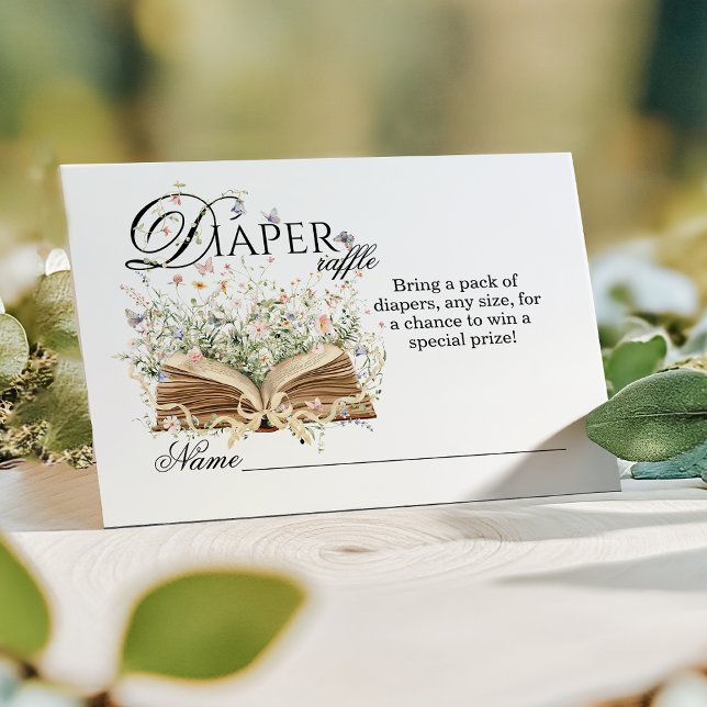 Wildflower A New Chapter Begin Baby Shower Diaper Enclosure Card (Creator Uploaded)